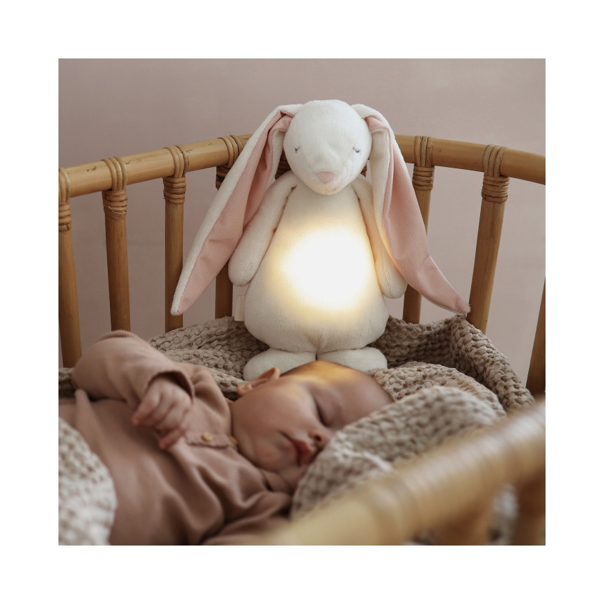 Moonie - Детска малка нощна лампа зайче, кремав