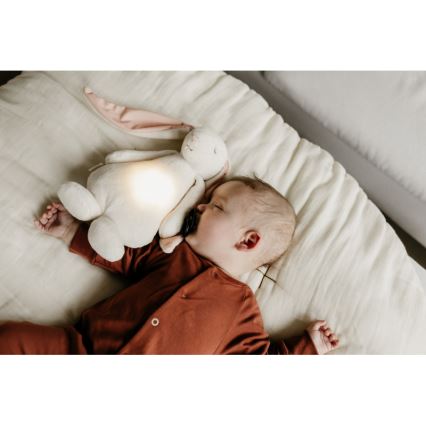 Moonie - Детска малка нощна лампа зайче, кремав