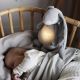 Moonie - Детска малка нощна лампа зайче, сребрист