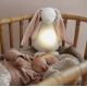 Moonie - Детска малка нощна лампа зайче, облачно сив