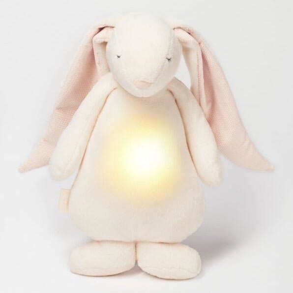 Moonie - Приятел за гушкане с мелодия и светлина 2.0 зайче powder