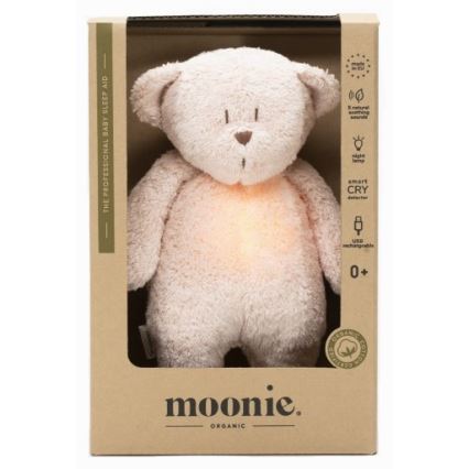 Moonie - Приятел за гушкане с мелодия и светлина малко мече organic роза natur