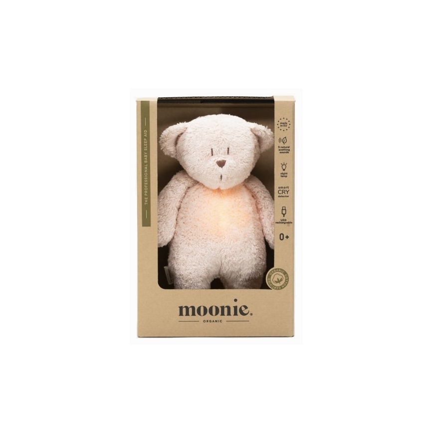 Moonie - Приятел за гушкане с мелодия и светлина малко мече organic роза natur