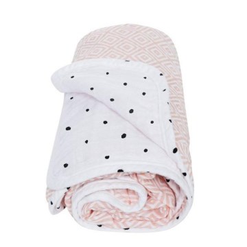 MOTHERHOOD - Двупластово памучно муселиново идеялце 95x110 см розово