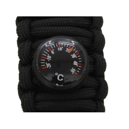 Мултифункционален часовник с компас и термометър черен