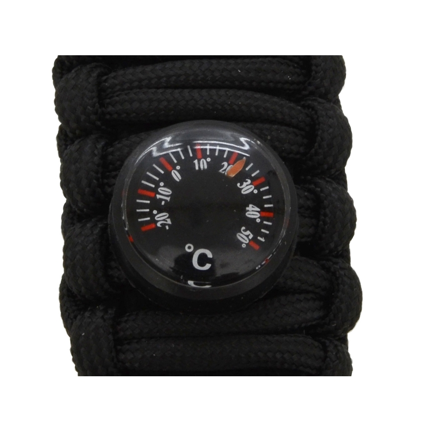Мултифункционален часовник с компас и термометър черен
