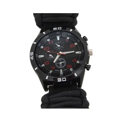 Мултифункционален часовник с компас и термометър черен