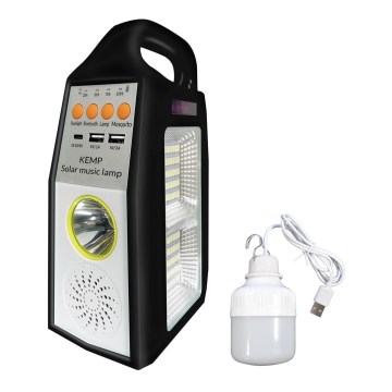 Мултифункционална соларна LED лампа с високоговорител и powerbank LED/5W/7200 mAh IP65