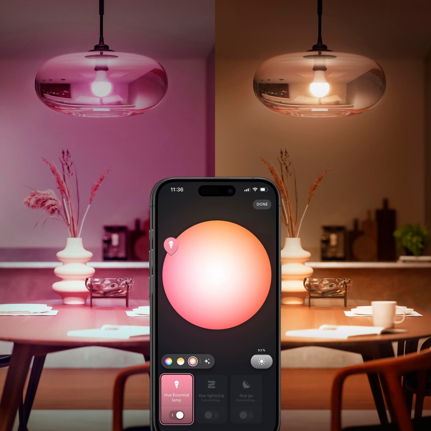 Начален комплект Philips Hue White And Color Ambiance Essential 2xE27/8W/230V 2200-6500K + устройство за свързване