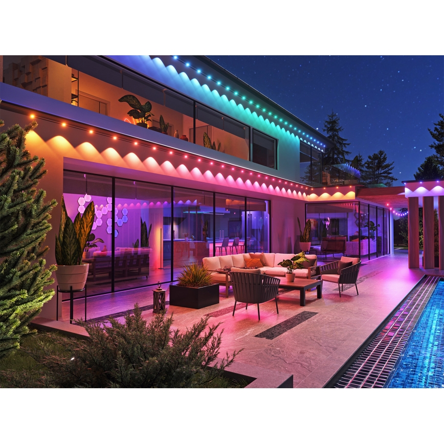 Nanoleaf - Комплект за разширение LED RGBCW, димируем външен гирлянд 10xLED/7,2W/230V 5m 2200-6500K IP67 Wi-Fi