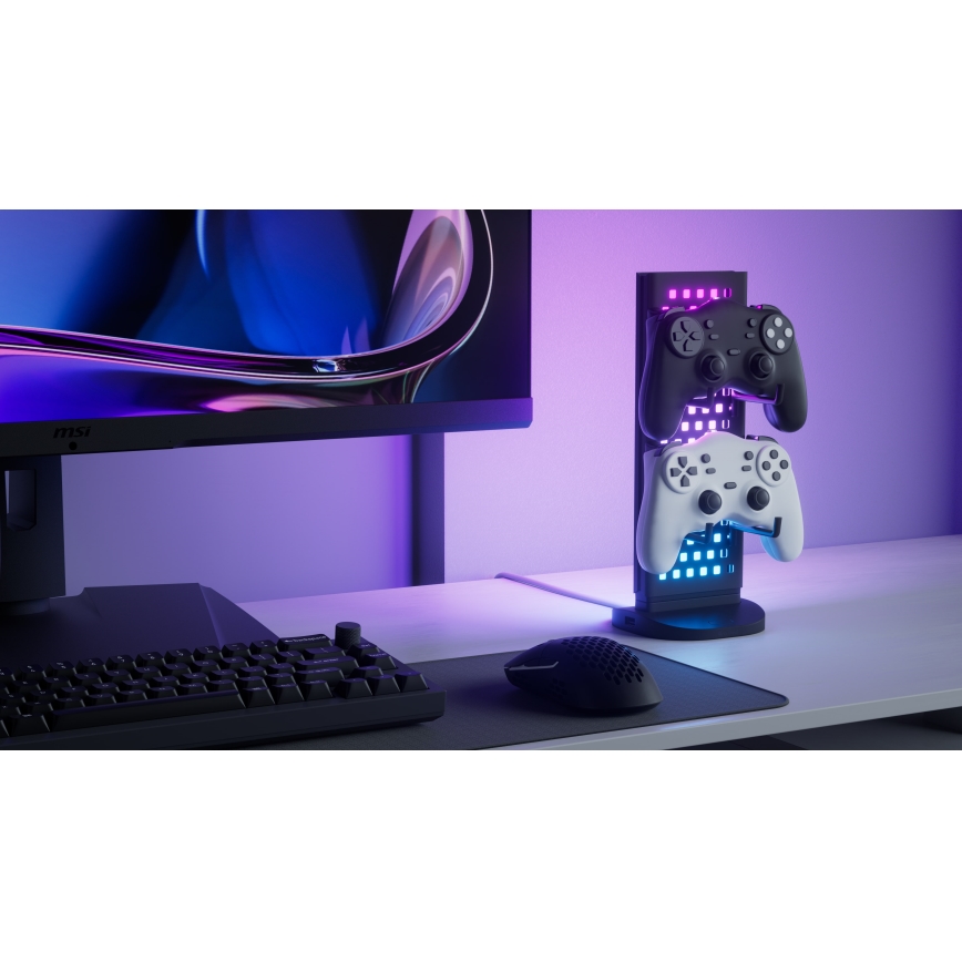 Nanoleaf - LED RGBIC Димируем акумулаторен маса station 5V 2700-6500K черен