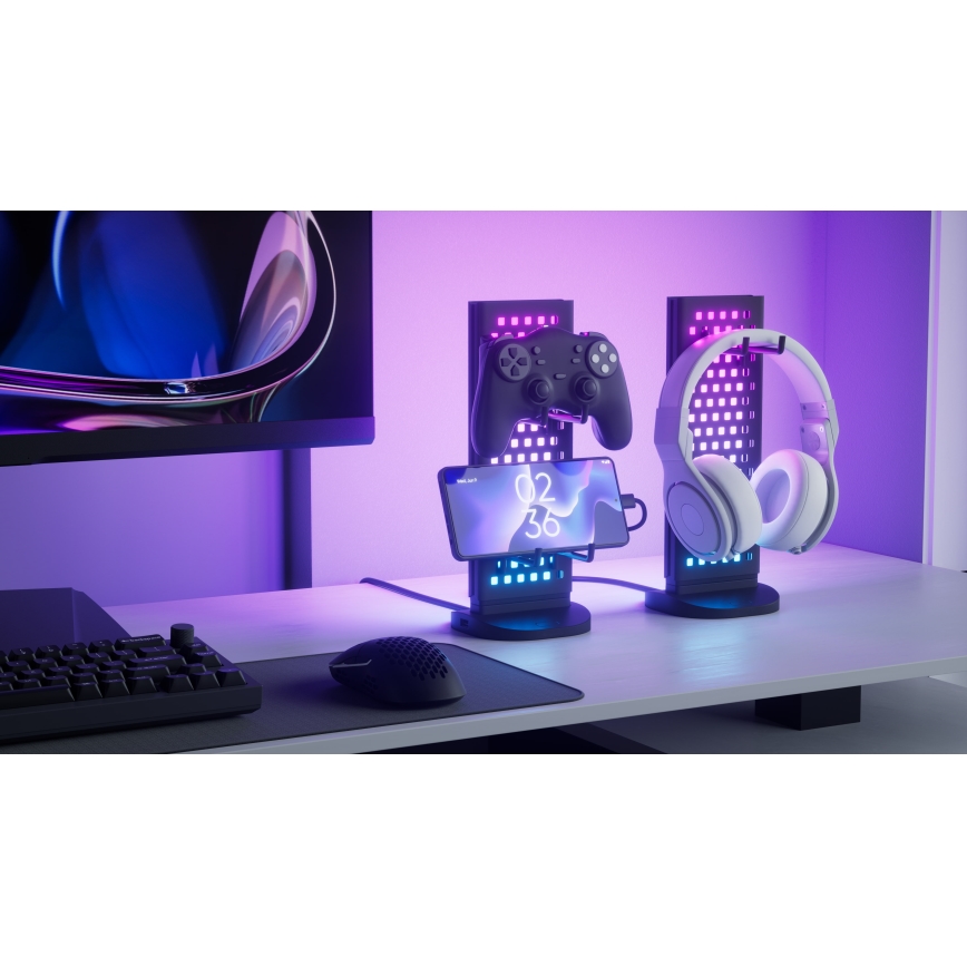Nanoleaf - LED RGBIC Димируем акумулаторен маса station 5V 2700-6500K черен