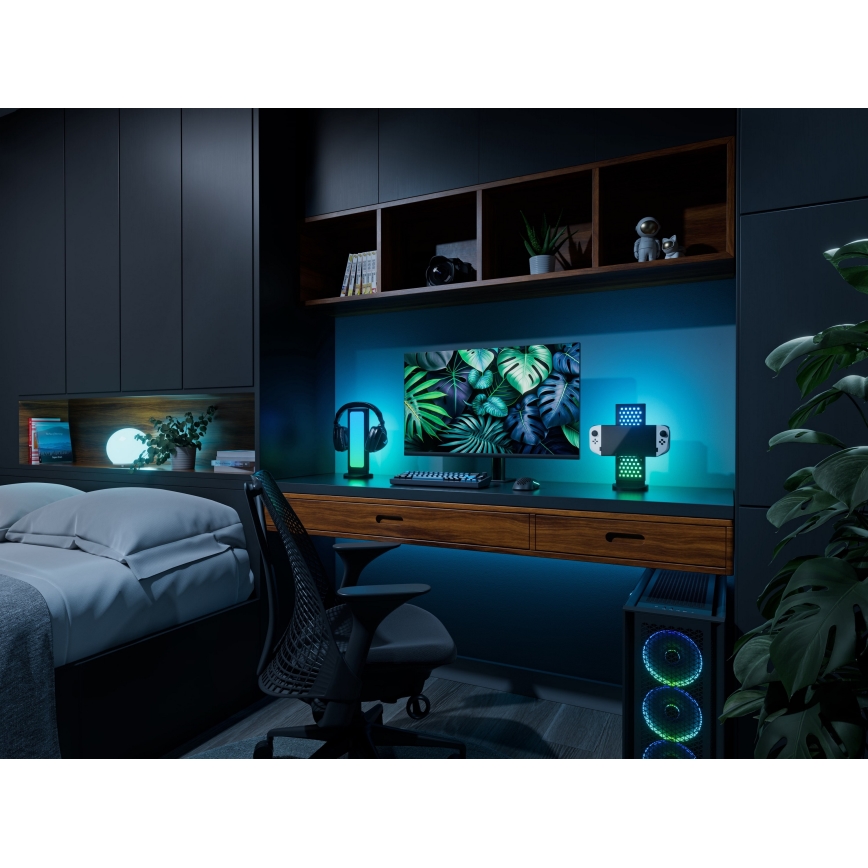 Nanoleaf - LED RGBIC Димируем акумулаторен маса station 5V 2700-6500K черен