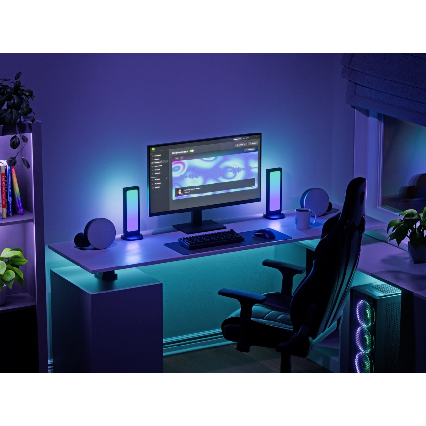 Nanoleaf - LED RGBIC Димируем акумулаторен маса station 5V 2700-6500K черен