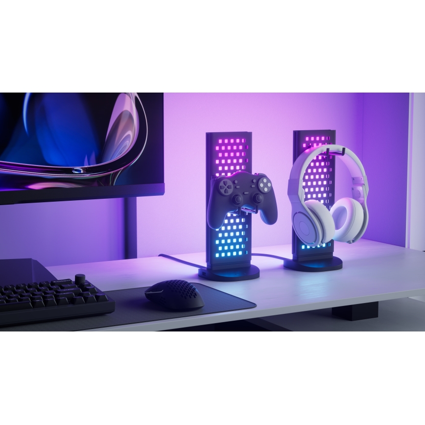 Nanoleaf - LED RGBIC регулируема зареждаща настолна станция 5V 2700-6500K черна