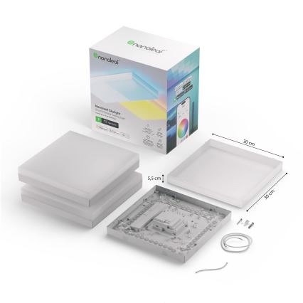 Nanoleaf - К-кт 3x RGBW Димируем плафон SKYLIGHT 1xLED/18W/230V + 2xLED/16W/230V 2700-6500K Wi-Fi