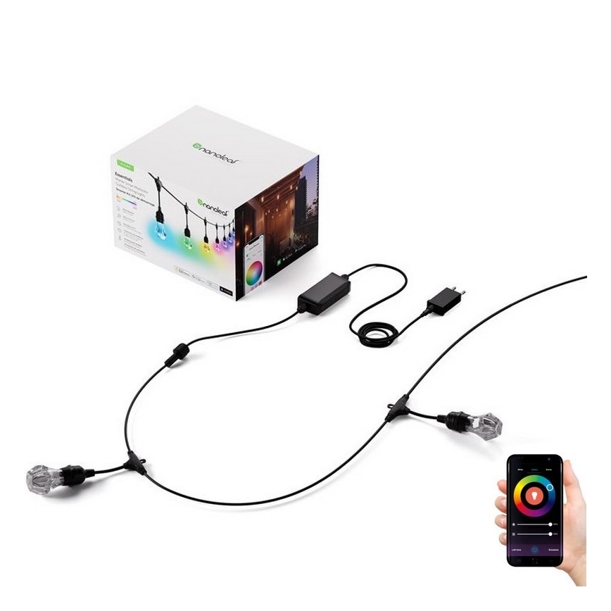 Nanoleaf - LED RGBWIC Димируема външна гирлянда 20xLED 15m 2700-6500K Wi-Fi IP65