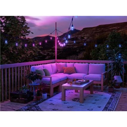 Nanoleaf - LED RGBWIC Димируема външна гирлянда GIRLANDA 20xLED 15m 2700-6500K Wi-Fi IP65