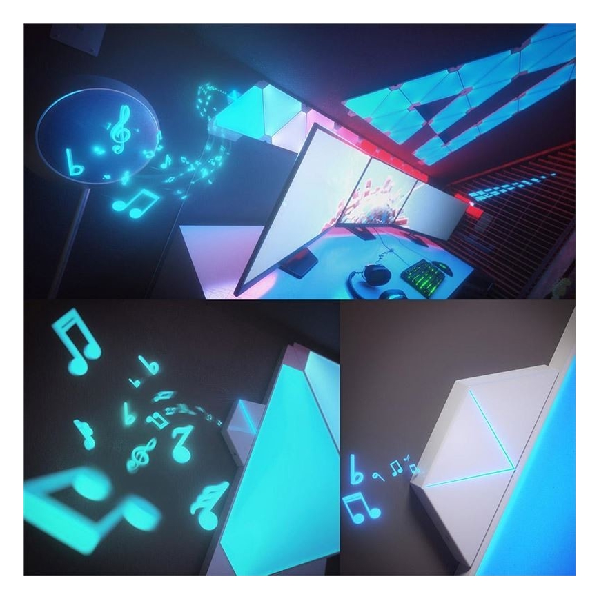 Nanoleaf NL28-2010TW-15PK -SET 15x LED RGB Димируем панел RHYTHM LED / 2W / 230V Wi-Fi