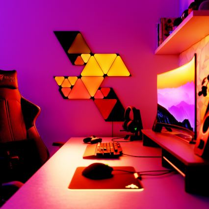 Nanoleaf - Разширение К-кт 10x LED RGBW Димируем панел MINI TRIANGLES LED/0,54W/230V 1200-6500K Wi-Fi