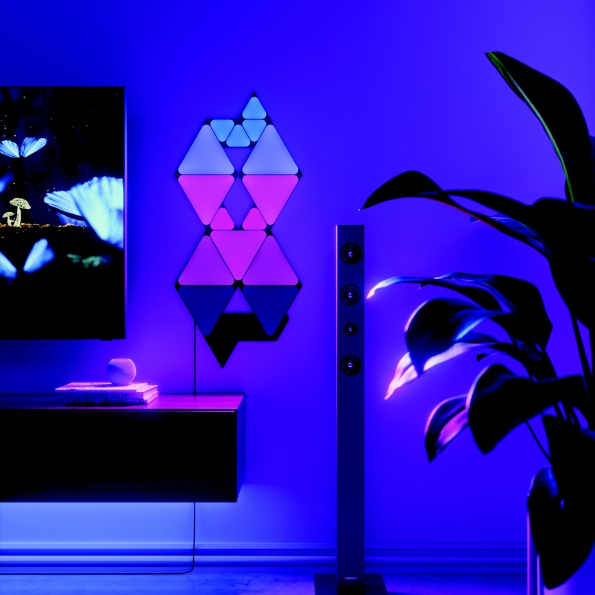 Nanoleaf - Разширение К-кт 10x LED RGBW Димируем панел MINI TRIANGLES LED/0,54W/230V 1200-6500K Wi-Fi