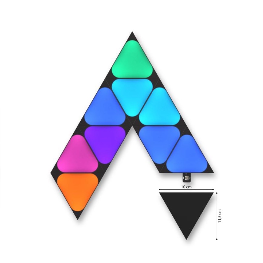 Nanoleaf - Разширение К-кт 10x LED RGBW Димируем панел MINI TRIANGLES LED/0,54W/230V 1200-6500K Wi-Fi