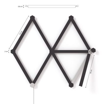 Nanoleaf - К-кт релсови капаци LINES 9 бр. черен матов
