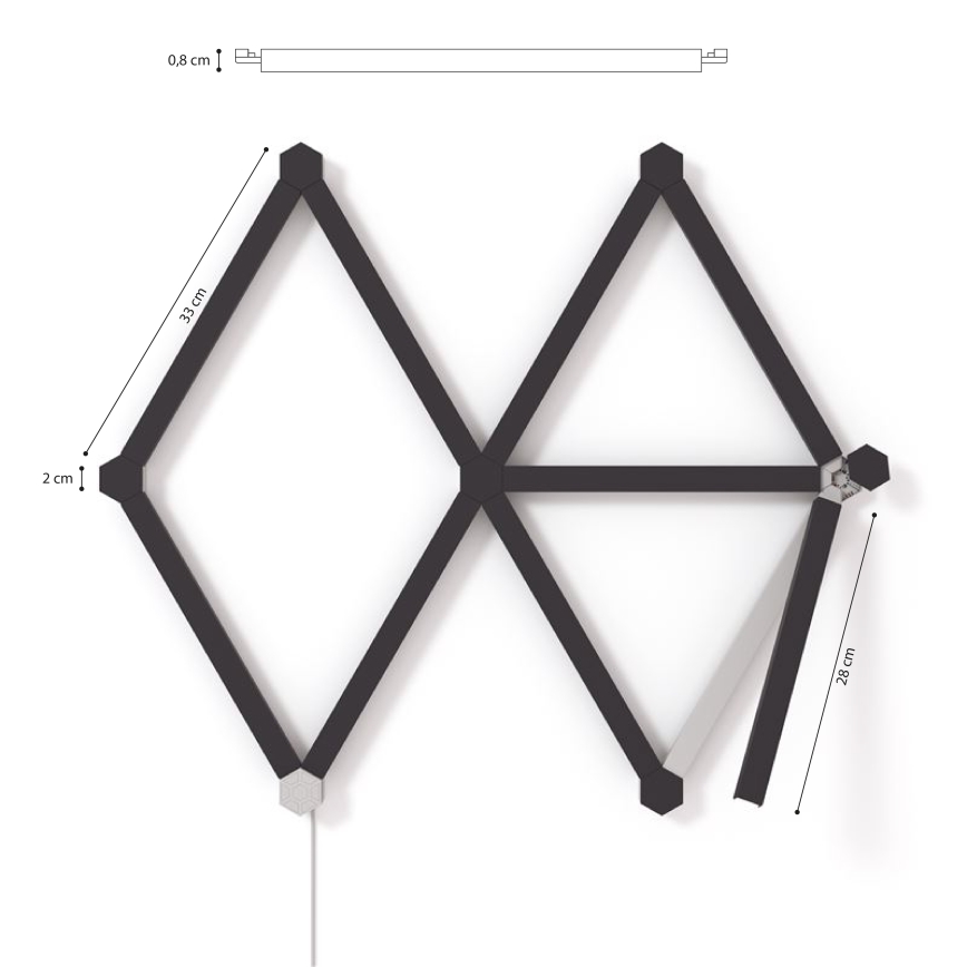 Nanoleaf - К-кт релсови капаци LINES 9 бр. черен матов