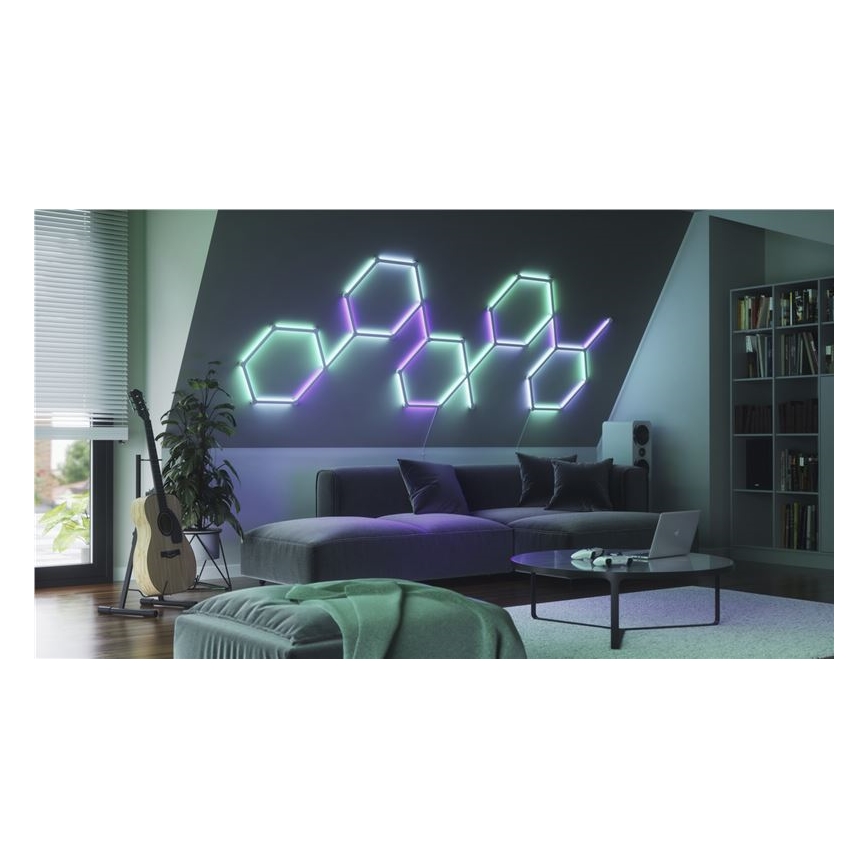 Nanoleaf - К-кт 9x LED RGBW Димируем релса LINES LED/2W/230V 1200-6000K Wi-Fi