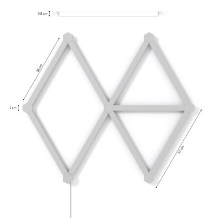 Nanoleaf - К-кт 9x LED RGBW Димируем релса LINES LED/2W/230V 1200-6000K Wi-Fi