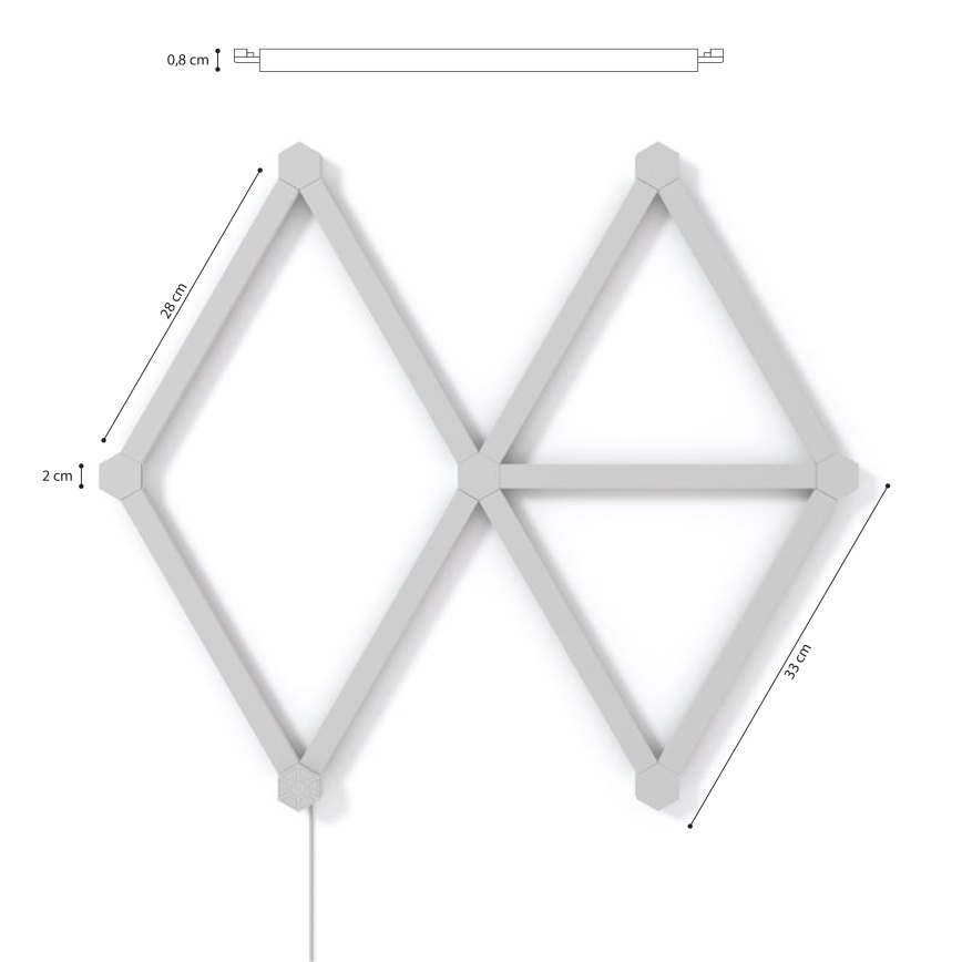 Nanoleaf - К-кт 9x LED RGBW Димируем релса LINES LED/2W/230V 1200-6000K Wi-Fi