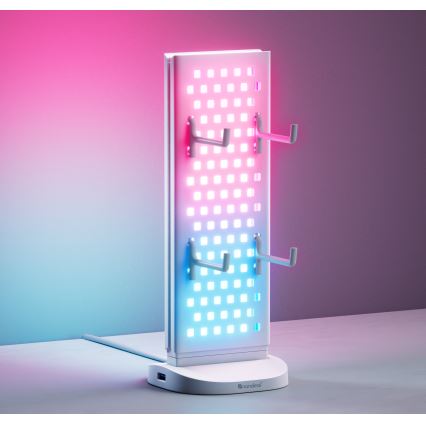 Nanoleaf - LED RGBIC настолна зарядна станция 3v1 с функция за димиране 5V 2700-6500K черна