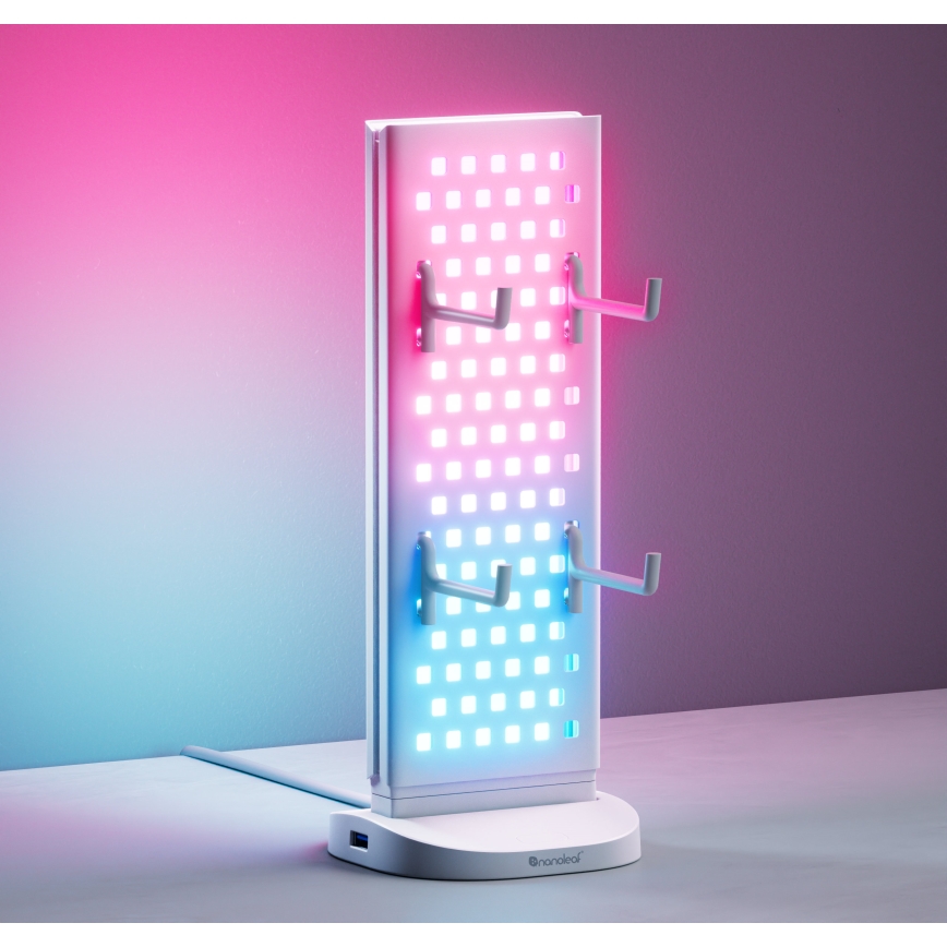 Nanoleaf - LED RGBIC настолна зарядна станция 3v1 с функция за димиране 5V 2700-6500K черна