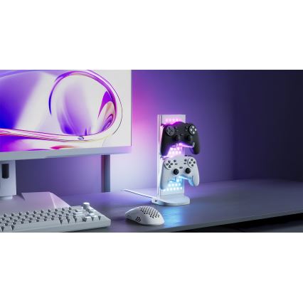 Nanoleaf - LED RGBIC настолна зарядна станция 3v1 с функция за димиране 5V 2700-6500K черна