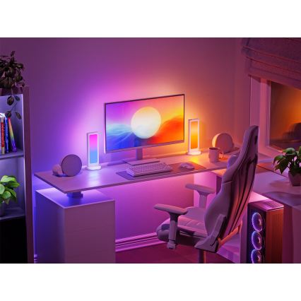 Nanoleaf - LED RGBIC Димируема настолна зарядна станция 3 в 1 5V 2700-6500K бяла