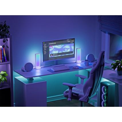 Nanoleaf - LED RGBIC Димируема настолна зарядна станция 3 в 1 5V 2700-6500K бяла