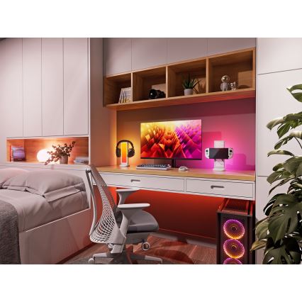 Nanoleaf - LED RGBIC Димируема настолна зарядна станция 3 в 1 5V 2700-6500K бяла