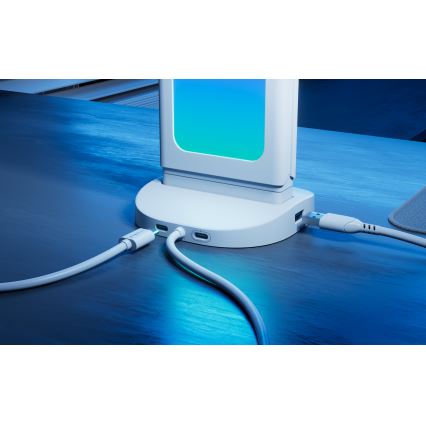 Nanoleaf - LED RGBIC Димируема настолна зарядна станция 3 в 1 5V 2700-6500K бяла