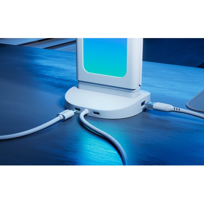 Nanoleaf - LED RGBIC Димируема настолна зарядна станция 3 в 1 5V 2700-6500K бяла