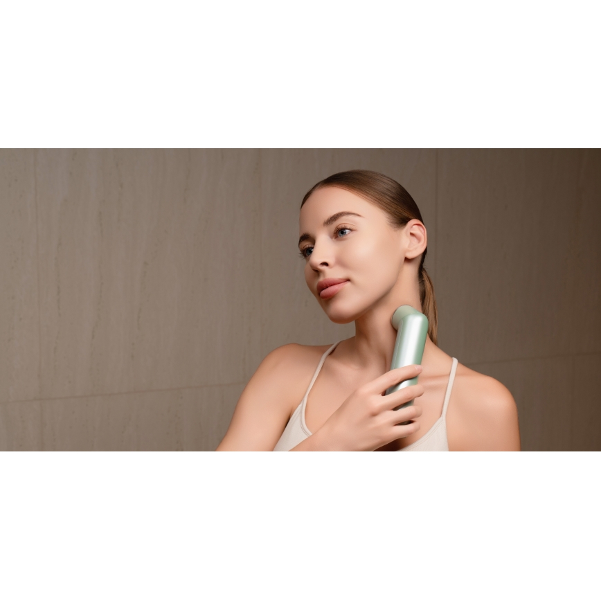 Nanoleaf - LED ултразвуково устройство за подмладяване на кожата 6 в 1 5W/2500 mAh в цвят мента