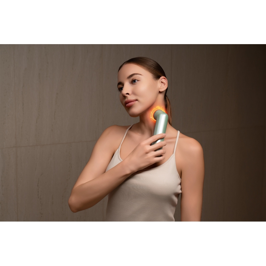 Nanoleaf - LED ултразвуково устройство за подмладяване на кожата 6 в 1 5W/2500 mAh в цвят мента