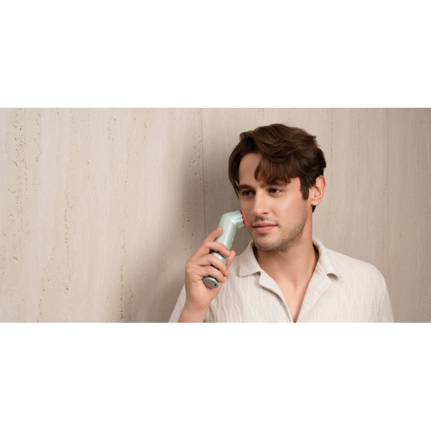 Nanoleaf - LED ултразвуково устройство за подмладяване на кожата 6 в 1 5W/2500 mAh в цвят мента