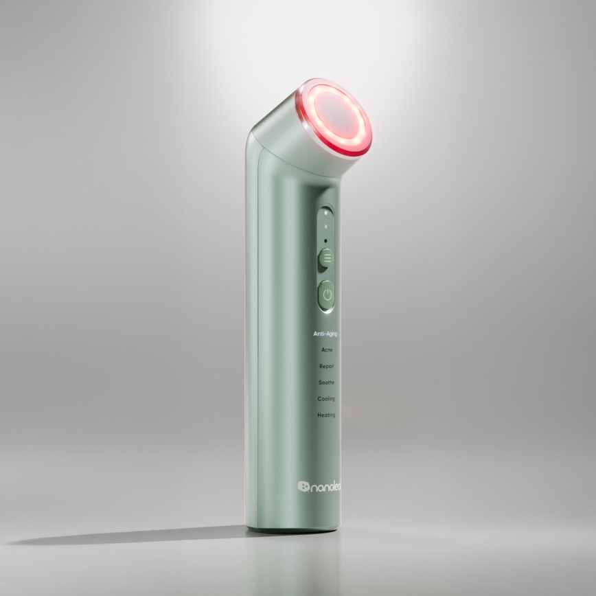Nanoleaf - LED ултразвуково устройство за подмладяване на кожата 6 в 1 5W/2500 mAh в цвят мента