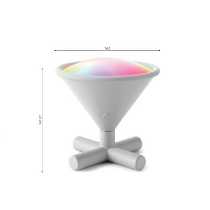 Nanoleaf - LED RGBW Димируема акумулаторна настолна лампа UMBRA CONO LED/2,4W/5V 2700-6500K 2530 mAh сив