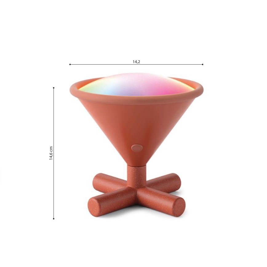Nanoleaf - LED RGBW Димируема акумулаторна настолна лампа UMBRA CONO LED/2,4W/5V 2700-6500K 2530 mAh кафяв