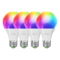 Nanoleaf - К-кт 4x LED RGBW Димируема крушка ESSENTIALS MATTER A19 E27/9W/230V 2700-6500K CRI 90 Wi-Fi