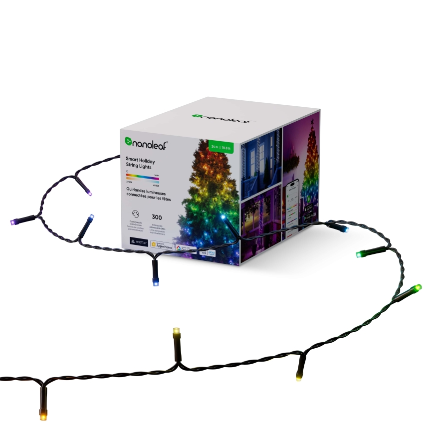 Nanoleaf - LED RGBW Екстериорен коледни лампички ESSENTIALS 300xLED 2x12m 2700-6500K Wi-Fi IP67