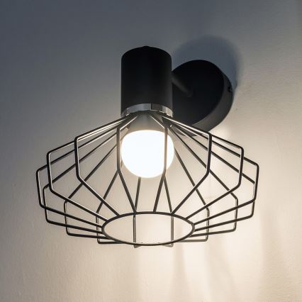 Настенен аплик SOLANO 1xE27/15W/230V черен/лъскав хром