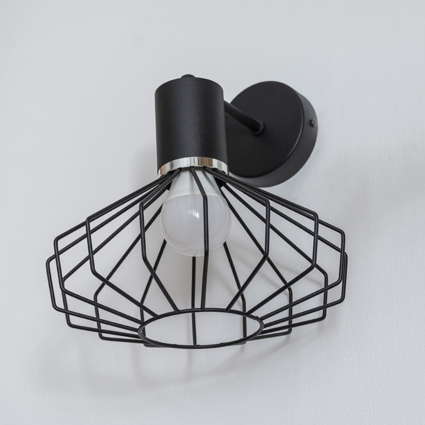 Настенен аплик SOLANO 1xE27/15W/230V черен/лъскав хром