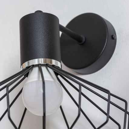 Настенен аплик SOLANO 1xE27/15W/230V черен/лъскав хром